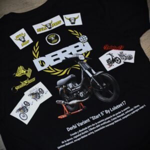 Camiseta DERBI VARIANT con pegatinas y llaveros